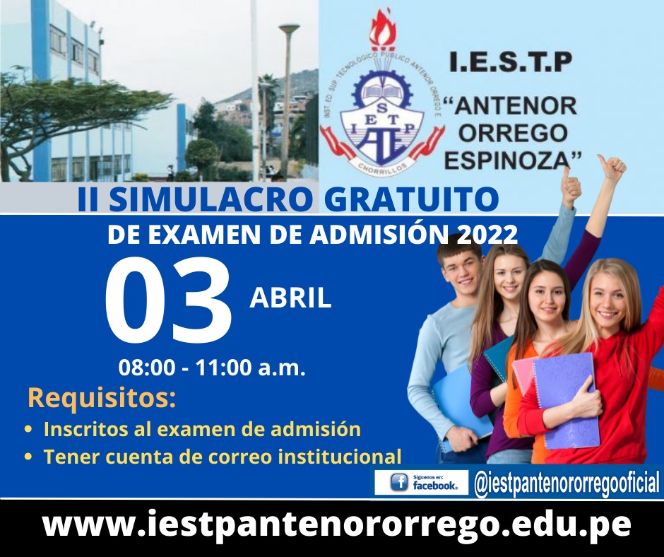 Ii Simulacro Gratuito De Examen De Admision 2022 Iestp Antenor Orrego 4396